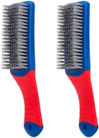 Wire Brushes 2 Pcs Steel Brushes Heavy Duty Carbon Steel and Stainless Steel - Image 2