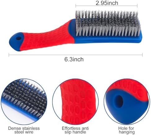 Wire Brushes 2 Pcs Steel Brushes Heavy Duty Carbon Steel and Stainless Steel - Image 4