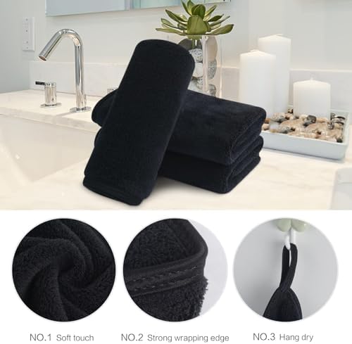 SINLAND Absorbent Coral Velvet Washcloth Ultra Soft Microfiber Face Towels 12 x - Image 3