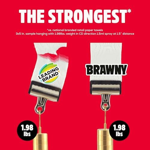 Brawny Tear-A-Square 3-Ply Paper Towels, 2 Double Rolls = 4 Regular Rolls - Image 4