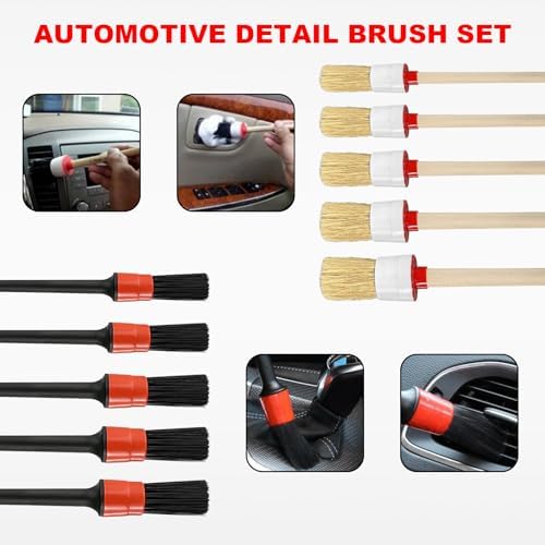 10PCS Car Detailing Brush Set, Auto Detail Dust Brushes - Image 6