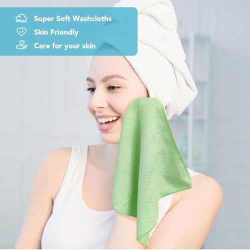 Orighty Washcloths, 5 Pack Microfiber Face Towels, 12x12 Inch - Image 2