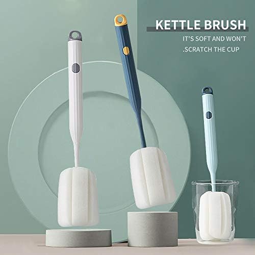DI QIU REN 2Pcs Pink Sponge Bottle Brushes Clean Cups and Narrow Containers - Image 2