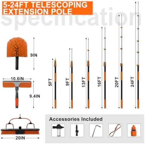 Buyplus 30FT Reach Solar Panel Cleaning Brush Kit - Image 3