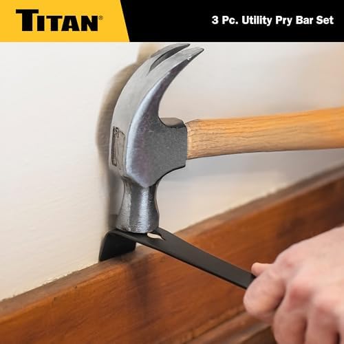 Titan 17121 3-Piece Flat Pry Bar set, 7.5" & 9.5"Utility Claw Bars - Image 6