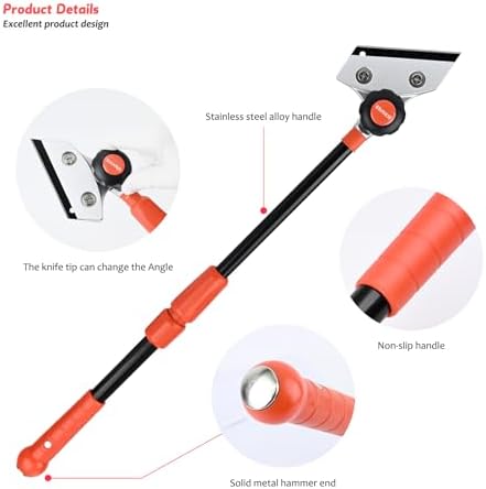 EHDIS Retractable Razor Blade Scraper Long Handle Heavy Duty Floor Scraper - Image 2