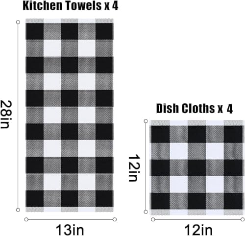 Homaxy 100% Cotton Kitchen Towels and Dishcloths Set of 10 - Image 3