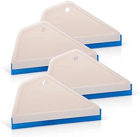 FOSHIO 4Pack White Auto Home Kitchen Bathroom Shower Squeegee Hand Squeegee by FOSHIO