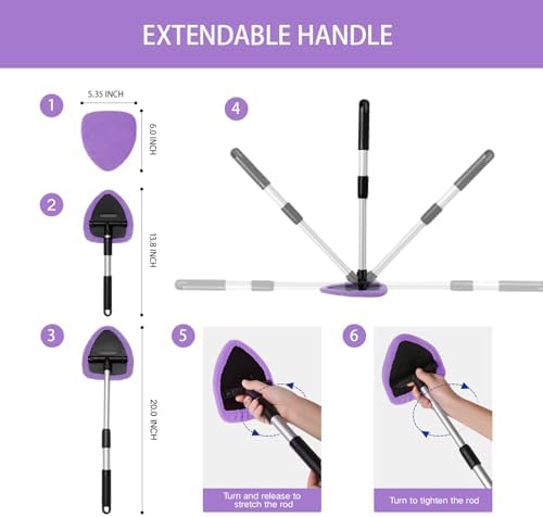 Qydipclin 10pcs Windshield Cleaning Tool Car Interior Window Cleaner Kit - Image 5