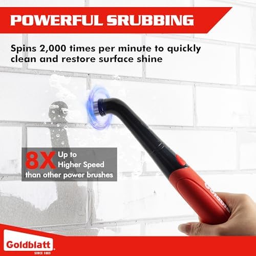 Goldblatt 18-Piece Cordless Electric Spin Scrubber, Waterproof - Image 6