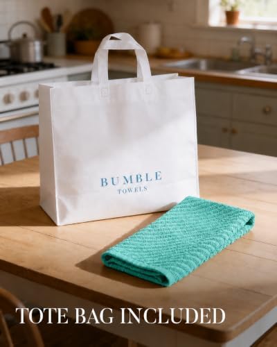 Bumble Kitchen Towels, 100% Cotton, Dish Towels Aqua - Image 7