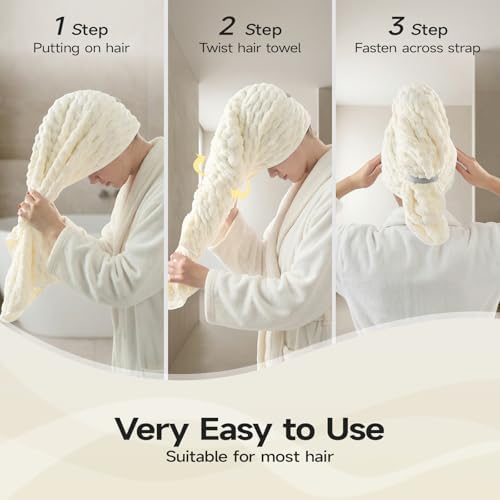 REDKISS 4 Pack Extra Large Hair Towels - Image 3