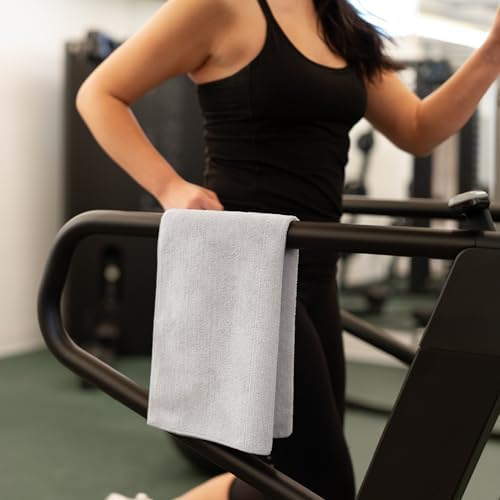 S&T INC. Microfiber Gym Towels, 3 Pack, Light Grey - Image 6