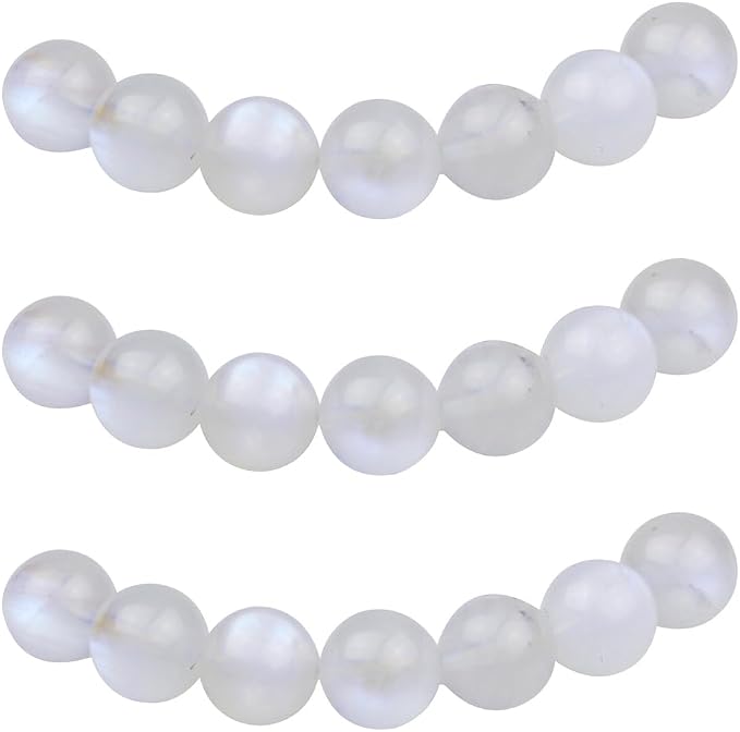 MJDCB Natural Round Stone Beads 6mm Blue Moonstone Loose Gemstone Beads by MJDCB