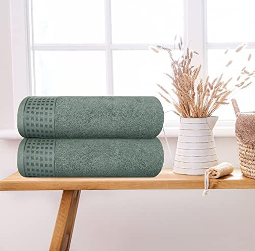 GLAMBURG 100% Cotton 2 Pack Oversized Bath Towel Set 28x55 Inches, Ultra Soft - Image 3