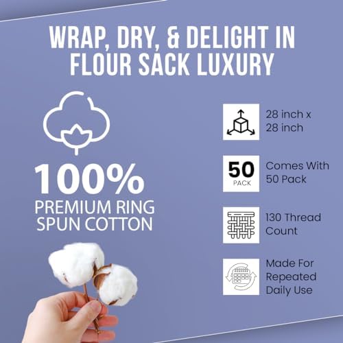 Flour Sack Towels| TeaTowel for Crafts| Kitchen Dish Cotton Blank Towel for - Image 6