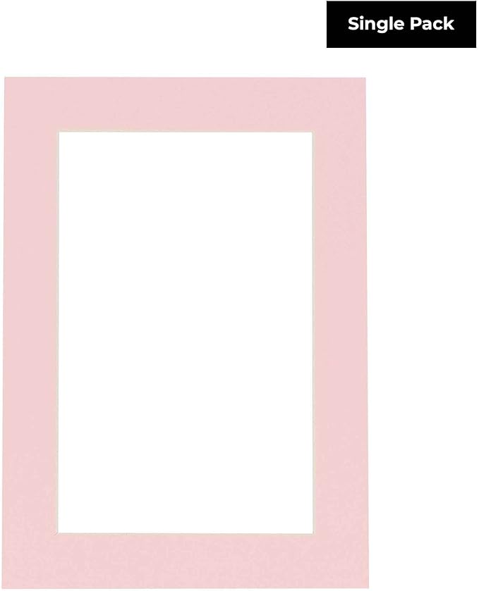 11x14 Mat for 8.5x11 Photo - Precut Soft Pink Picture Matboard for Frames Measuring 11 x 14 Inches - Bevel Cut Matte to Display Art 8.5 x 11 Inches - Acid Free ONE MAT with Backing Board & Clear Bag