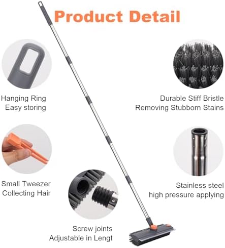 Floor Scrub Brush with 64" Long Handle - Image 5
