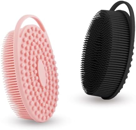 Soft Silicone Body Scrubber 2 PCS Silicone Body Shower, Silicone Loofah 2 in 1 by Bsofing