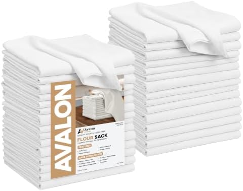 Avalon Kitchen Flour Sack Towels – 30 Pack, 28x28 Inch, 100% Cotton – Flour by AvalonKitchen