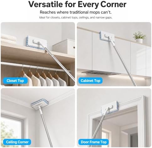 Lazy Mop with Clip-on Snap Grip, Mini Floor Mop with Zero-Touch Cloth Changing - Image 6