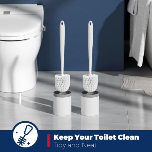 Holaloha Toilet Brush and Holder Set, Compact Design, 2 Pack - Image 4