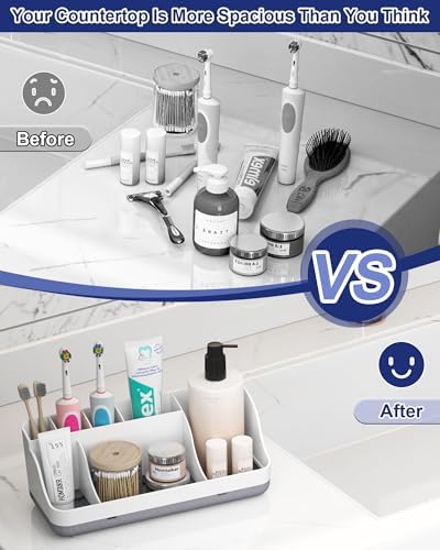 Bathroom Counter Organizer and Storage, 7 Slots Detachable Toothbrush Holders - Image 5