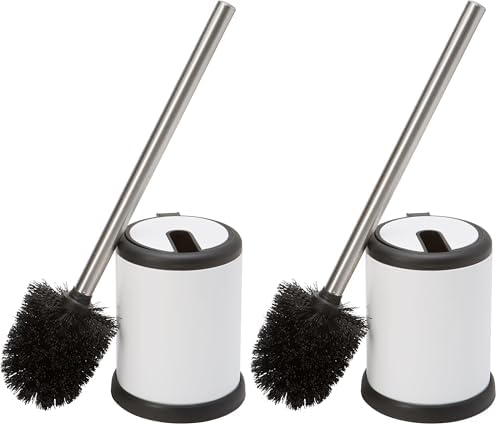 Bath Bliss Toilet Brush and Holder | Self Closing Lid | 360 Degree Brush Head | by BathBliss