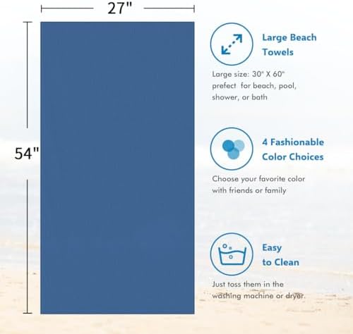 HOMEXCEL Bath Towels 2PK, Microfiber Ultra Soft Bathroom Towel, 27x54 in - Image 5