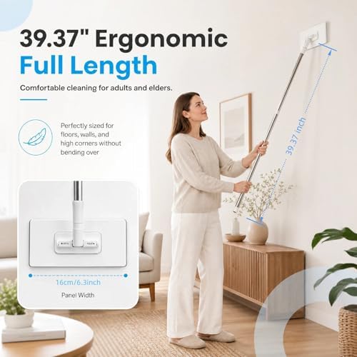 Lazy Mop with Clip-on Snap Grip, Mini Floor Mop with Zero-Touch Cloth Changing - Image 4