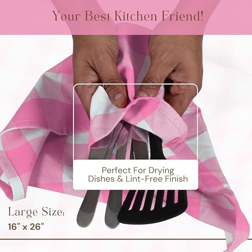Buffalo Check 12 Pack Kitchen Towels, Plaid Dish Towels, 100% Cotton, Everyday - Image 6