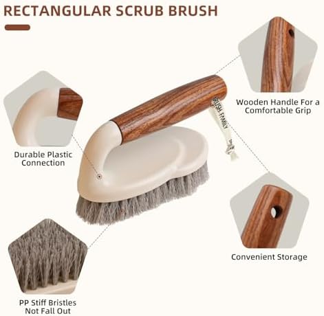 4-Pack Heavy Duty Scrub Brushes Set - Image 4