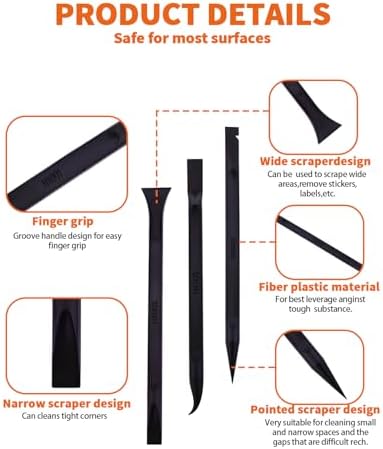 18 PCS Carbon Fiber Plastic Scrapers Tool, Non-Scratch Scraper Tool - Image 3