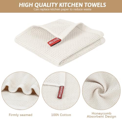 Nialnant 6 Pack Kitchen Towels, 100% Cotton Absorbent - Image 3
