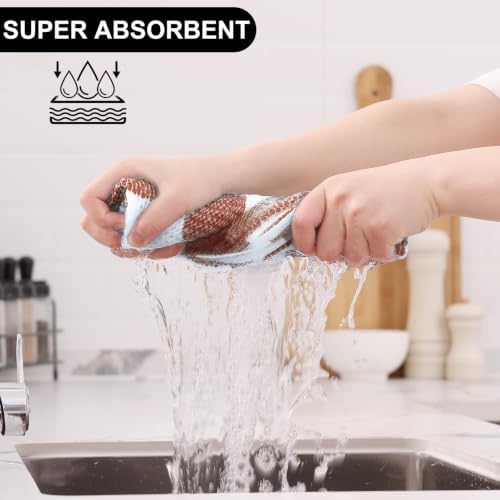 Homaxy 100% Cotton Kitchen Towels and Dishcloths Set of 8 - Image 3