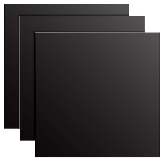 3 Pack 5052 Aluminum Sheet Metal 12 x 12 x 1/16 (0.06”) Inch Black Anodized Aluminum Sheet 1.5MM Thin Aluminum Plates Engraving Blanks for Laser Engraving, Crafting, Decoration