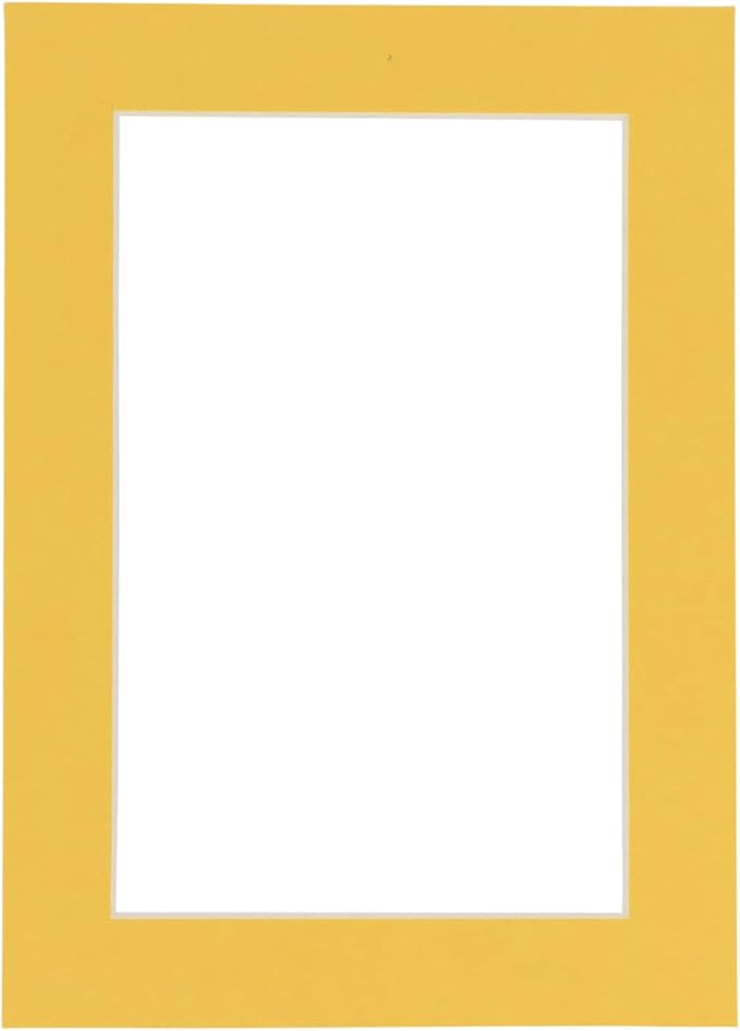 11x14 Mat Bevel Cut for 8.5x11 Photos - Acid Free Chamois Yellow Precut Matboard With Backing Board and Crystal Clear, Self Seal Mat Bag - For Pictures, Framing - 4-ply Thickness