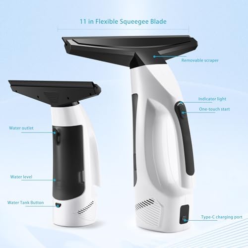 Window Vacuum Squeegee Cordless, 3-in-1 Electric Window Cleaner Tool - Image 6
