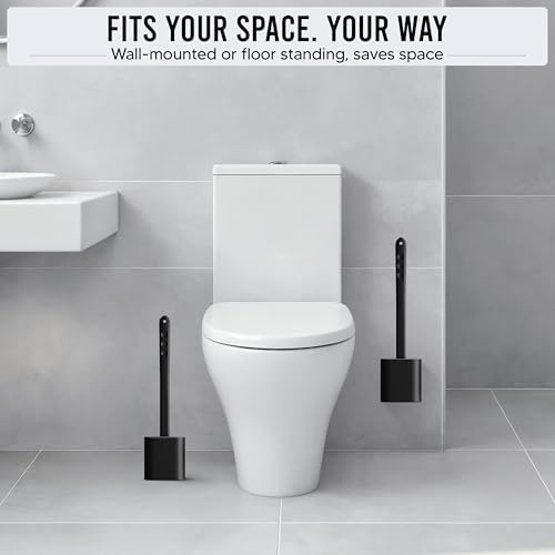 Modern Minimalist Silicone Black Toilet Brush - Image 6
