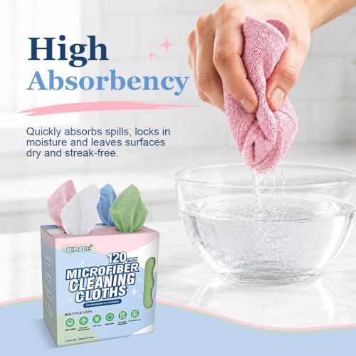 UNIMADE Microfiber Cleaning Cloth, 120 Pack Microfiber Towels - Image 2