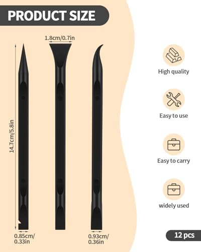 12 PCS Carbon Fiber Plastic Scrapers Tool, Non-Scratch Scraper Tool - Image 2