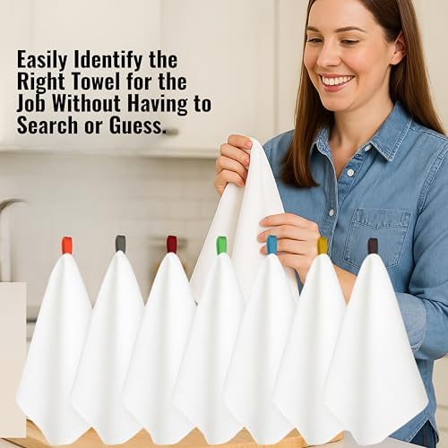 7-Pack Flat Flour Sack Towels – 100% Cotton Kitchen Dish & Tea Towels - Image 5