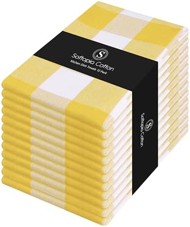Buffalo Check Kitchen Towels, 16x26 Inches, 4 Pack Plaid Tea Towels, Reusable - Image 4