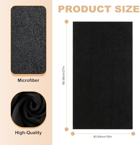 Puomue Black Salon Towels, Super Soft and Absorbent Microfiber Hair Towel - Image 2