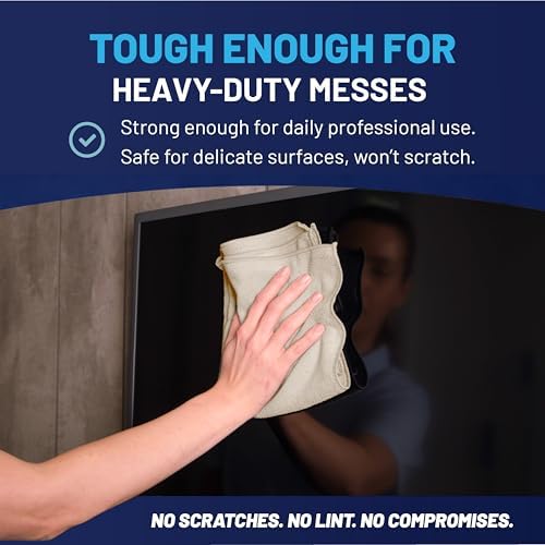 MW Pro Microfiber Cleaning Cloth | Sand | 12 Pack | 16” x 16” | All Purpose - Image 6