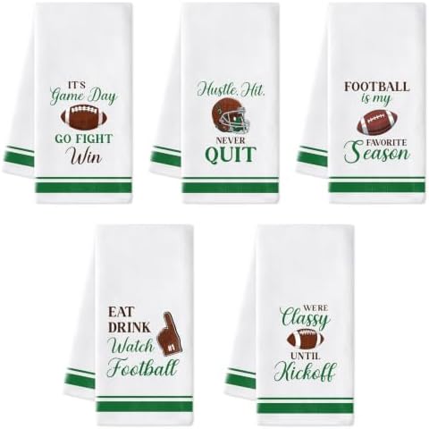 R HORSE 5 Pack Funny Football Kitchen Dish Towels by RHORSE