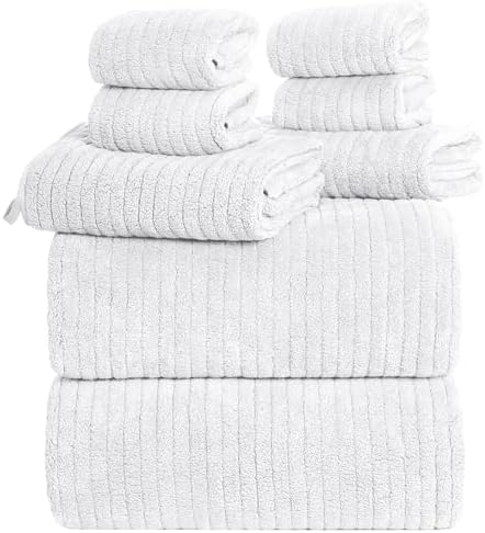 8 Piece Bath Towels Set, 2 Oversized 35 * 70 in Bath, 2 Hand, 4 Wash by Lunoku