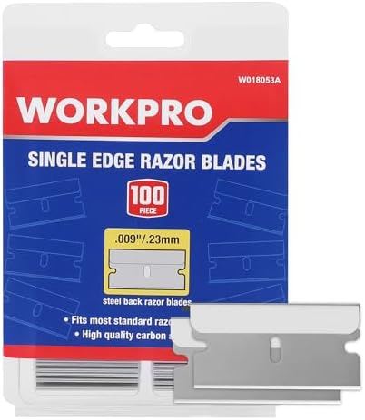 WORKPRO 100-Pack Single Edge Razor Blades, Razor Blade Scraper Refills by WORKPRO