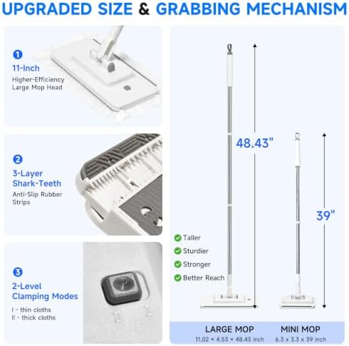 Hands-Free Cloth Changing Flat Mop, No Wash Wall Cleaner Mop - Image 6