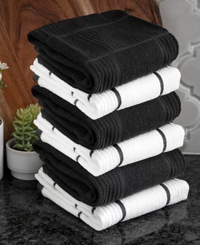 T-Fal Solid & Checked Parquet Kitchen Towels: Highly Absorbent, Super Soft Long - Image 6